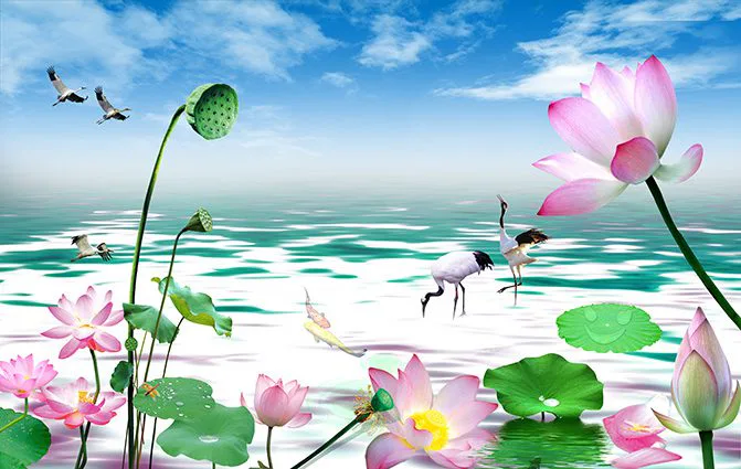 Tranh Dán Tường Hoa Sen