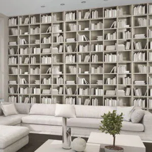 Giấy Dán Tường 3D kệ Sách 02