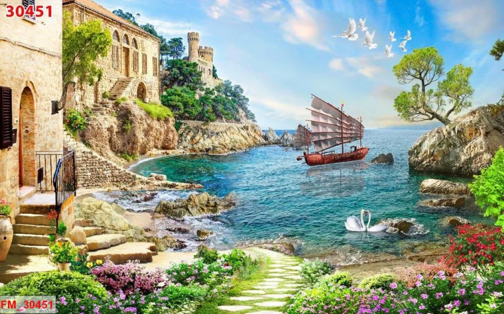 Tranh Dán Tường Cảnh Biển