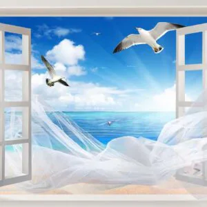 Tranh Dán Tường Cửa Sổ