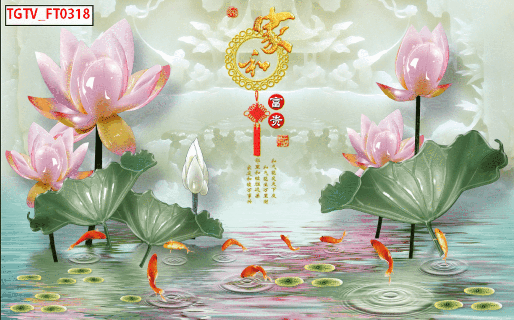 Tranh Dán Tường Hoa Sen 02
