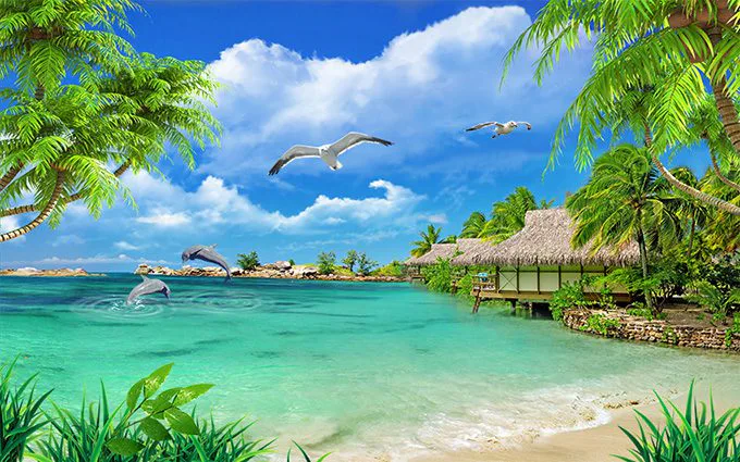 Tranh Dán Tường Cảnh Biển