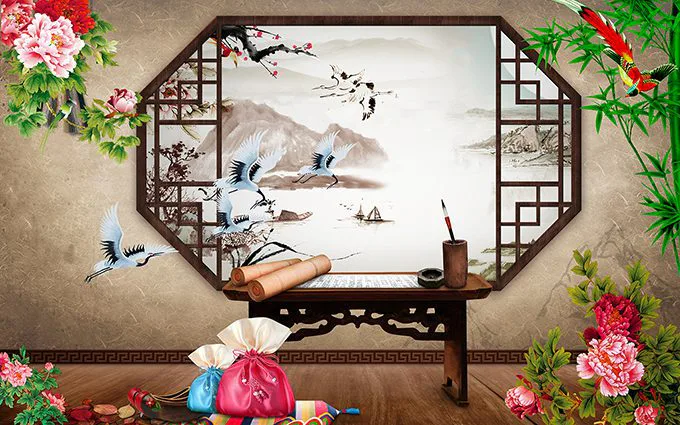 Tranh Dán Tường Cửa Sổ