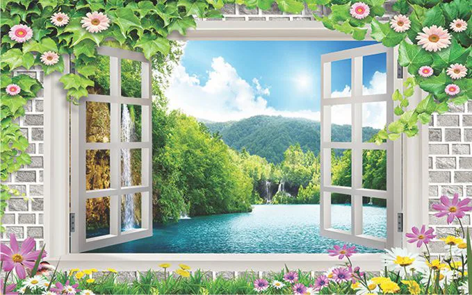 Tranh Dán Tường Cửa Sổ