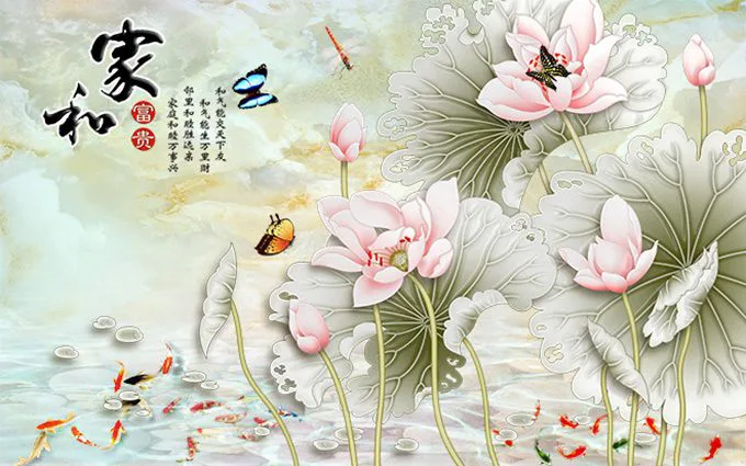 Tranh Dán Tường Hoa Sen 03