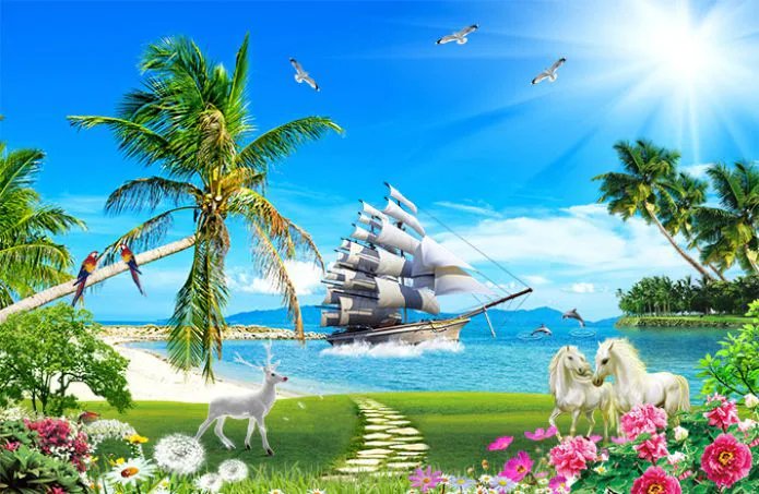 Tranh Dán Tường Phú Quý Thuận Buồm Xuôi Gió