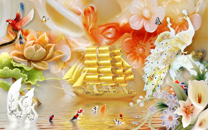 Tranh Dán Tường Phú Quý Thuận Buồm Xuôi Gió