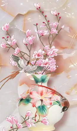 Tranh Dán Tường Bình Hoa