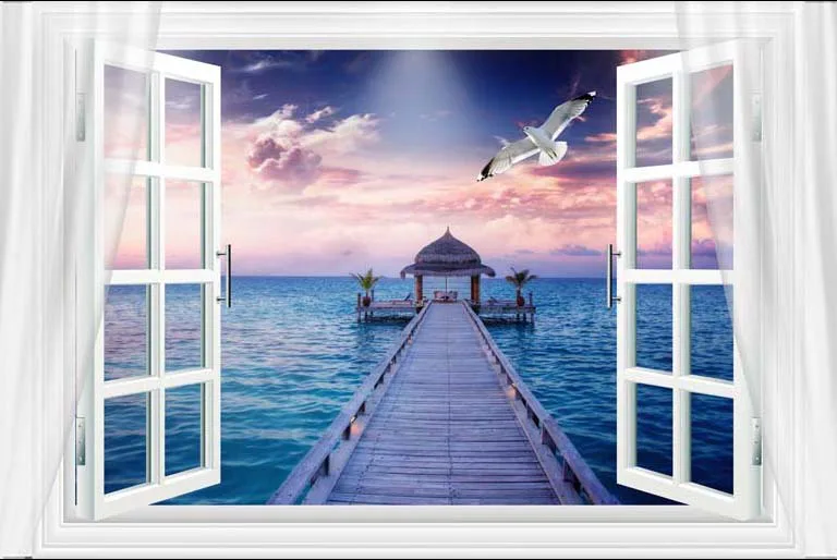 Tranh Dán Tường Cửa Sổ