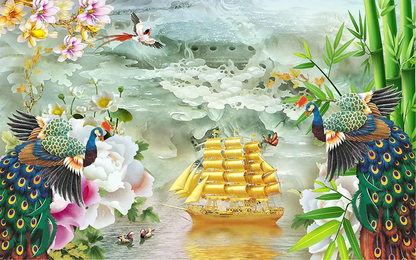Tranh Dán Tường Phú Quý Thuận Buồm Xuôi Gió