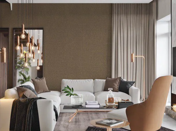 Giấy Dán Tường Màu Nâu Xám