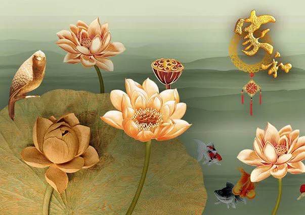 Tranh Dán Tường Hoa Sen
