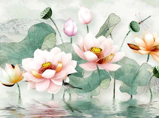 Tranh Dán Tường Hoa Sen