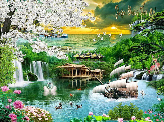 Tranh Dán Tường Phú Quý Thuận Buồm Xuôi Gió