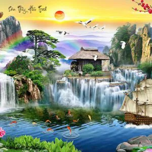Tranh Dán Tường Phú Quý Thuận Buồm Xuôi Gió
