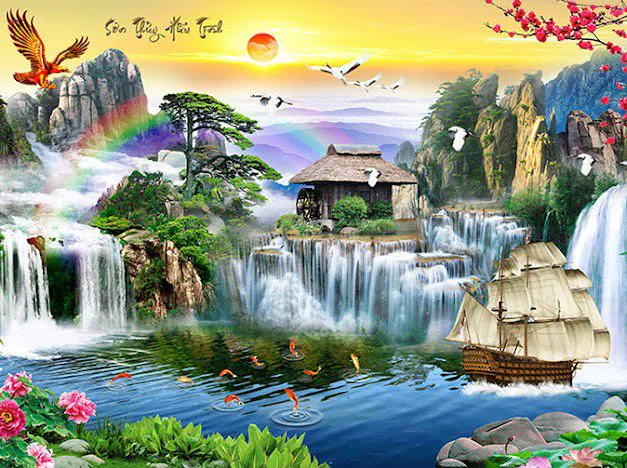 Tranh Dán Tường Phú Quý Thuận Buồm Xuôi Gió