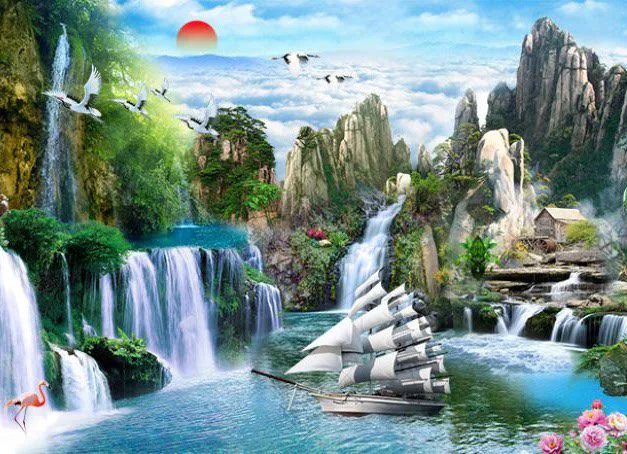 Tranh Dán Tường Phú Quý Thuận Buồm Xuôi Gió