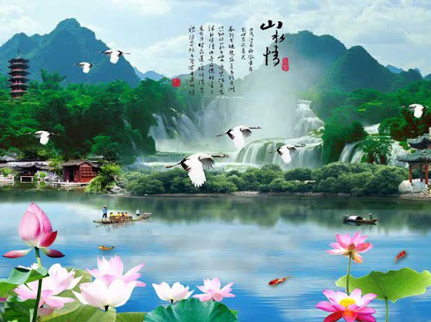 Tranh Dán Tường Hoa Sen
