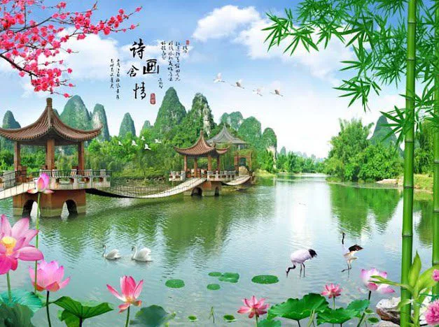 Tranh Dán Tường Hoa Sen