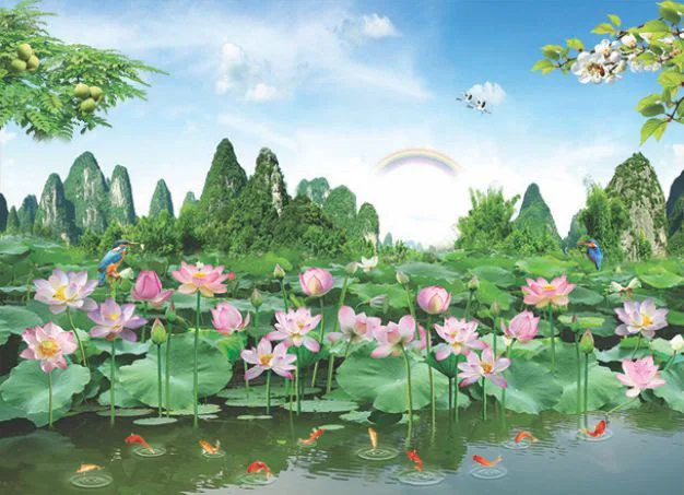 Tranh Dán Tường Hoa Sen