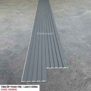 Tấm ốp than tre lam sóng đơn sắc ánh kim xanh đen