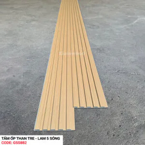 Tấm ốp than tre lam sóng vân gỗ vàng sồi